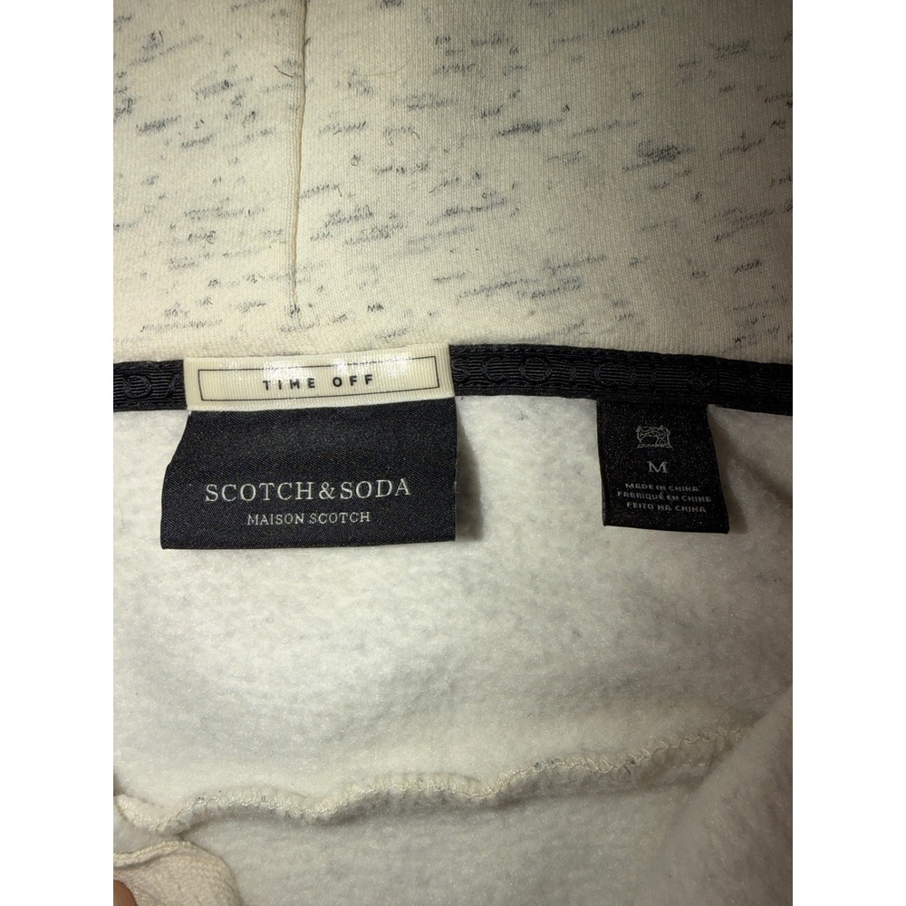 Scotch & Soda Club Nomade Mens Quarter Zip Hoodie Oatmeal Space Dye 153789 M - Picture 3 of 8